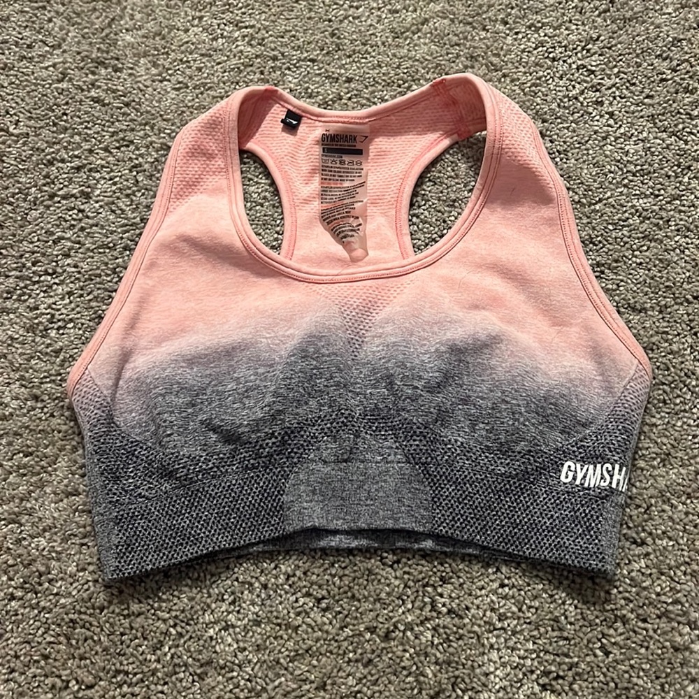 Gymshark pink and grey ombré sports bra